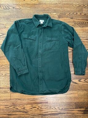 L.L. Bean VINTAGE 2000s Era Green Men's Button-Up Shirt